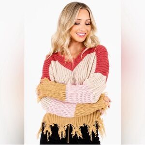 Vici Distressed Colorblock Sweater